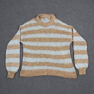 Madewell Sweater Women's Size S Yellow Pullover Knit Striped Long Sleeve Casual